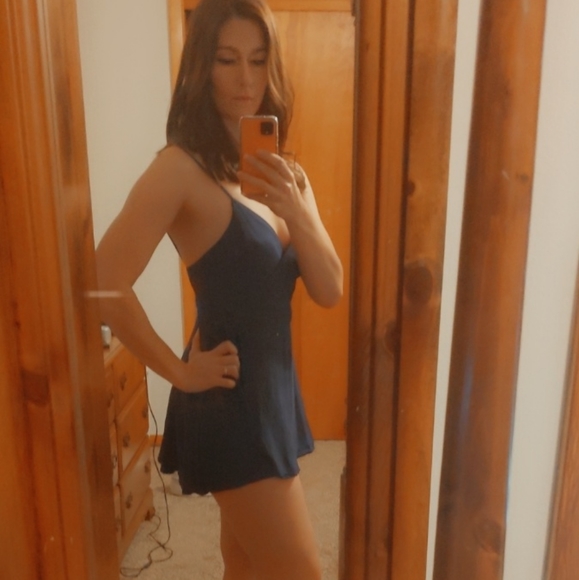 Lulu's Navy Blue Wrap Skort Dress - Picture 8 of 8